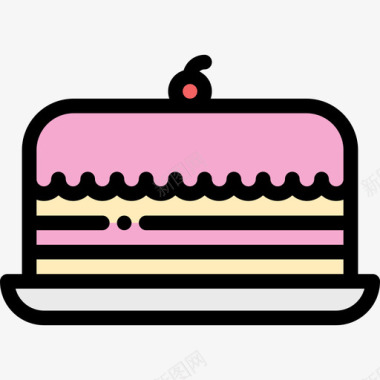 蛋糕面包房12线性颜色图标图标