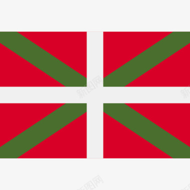 巴斯克乡村长方形国家简单旗帜图标图标