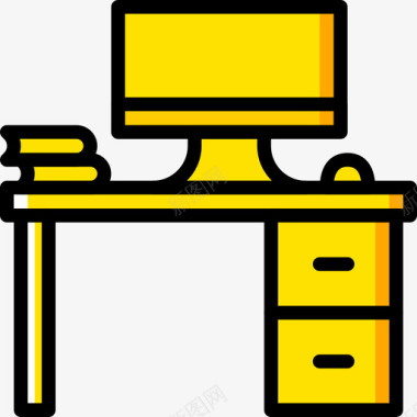 办公桌商务78黄色图标图标