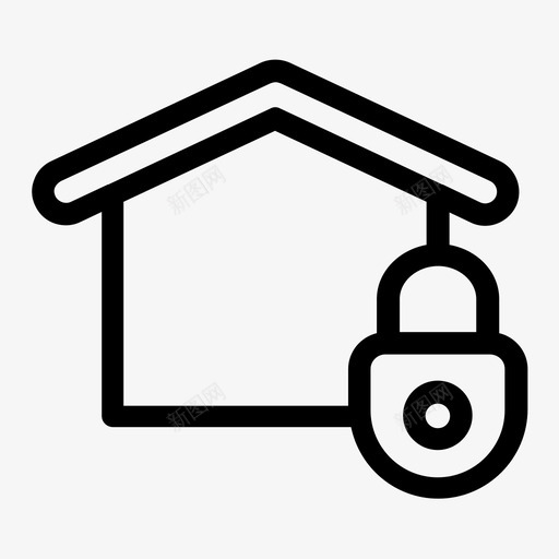 房子锁保安图标svg_新图网 https://ixintu.com 保安 房子 锁