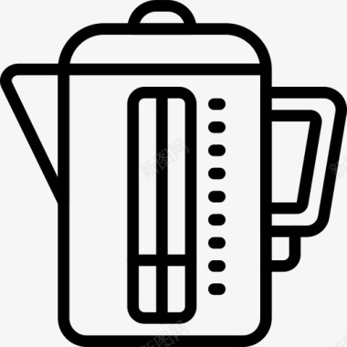 水壶厨房用品3线性图标图标