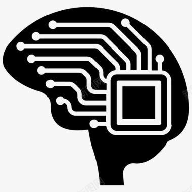 数字大脑人工智能人脑图标图标