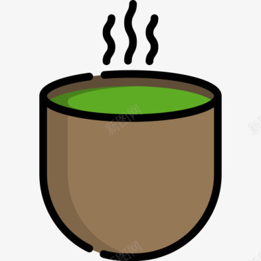 茶食物和饮料10线性颜色图标图标