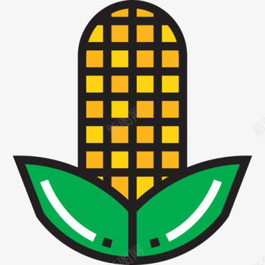 玉米健康食品10原色图标图标