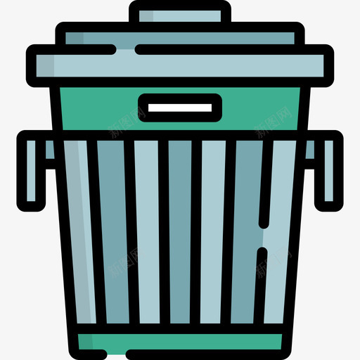 垃圾桶清洁5线性颜色图标svg_新图网 https://ixintu.com 垃圾桶 清洁5 线性颜色