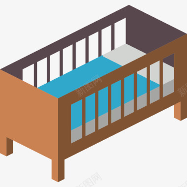 婴儿床家具39扁平图标图标