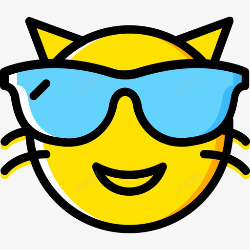 猫表情符号15黄色图标svg_新图网 https://ixintu.com 猫 表情符号15 黄色