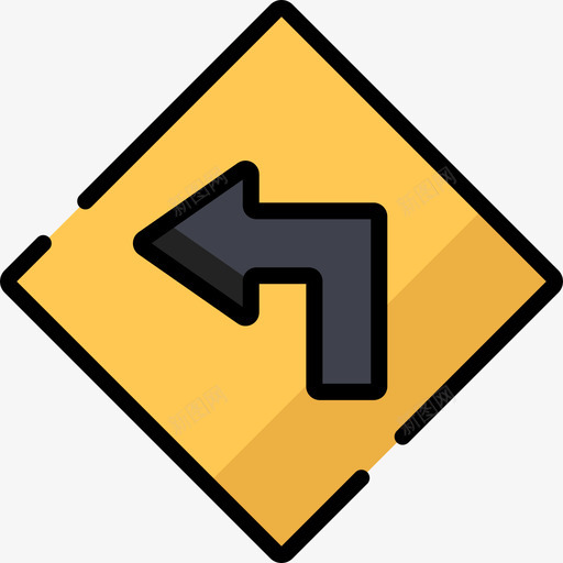 左转9号交通标志线形颜色图标svg_新图网 https://ixintu.com 9号交通标志 左转 线形颜色