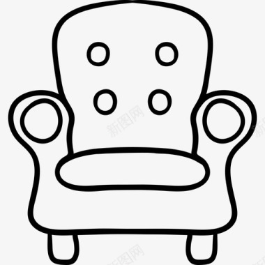 扶手椅酒店服务6黑色图标图标