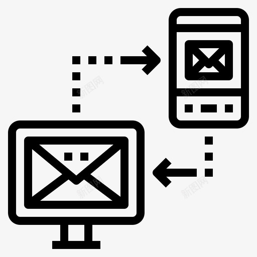 传输数据连接电子邮件图标svg_新图网 https://ixintu.com 互联网 传输数据 信息 在线营销 电子邮件 连接