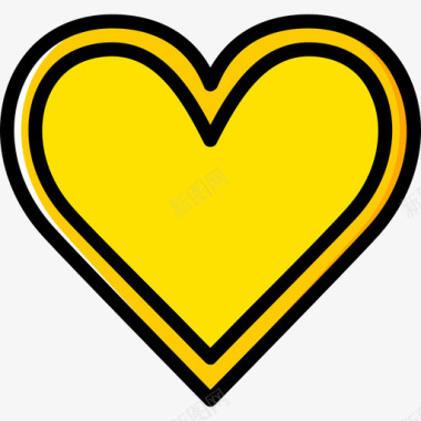 心脏浪漫生活方式10黄色图标图标
