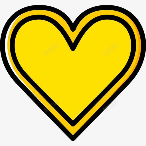 心脏浪漫生活方式10黄色图标svg_新图网 https://ixintu.com 心脏 浪漫生活方式10 黄色