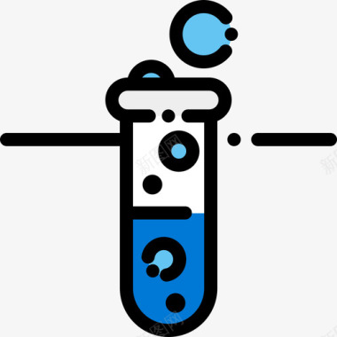 试管研究科学4线性颜色图标图标
