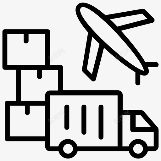 物流服务空运货运卡车图标svg_新图网 https://ixintu.com 物流服务 空运 货运卡车 集装箱线图标