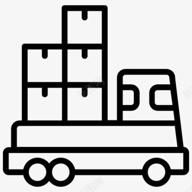 货运卡车货物送货车图标图标