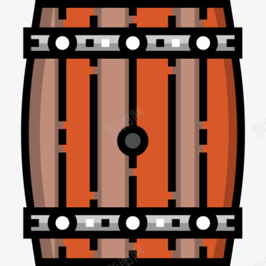桶啤酒节14线性颜色图标图标