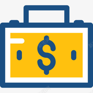 公文包财务和支付双色图标图标