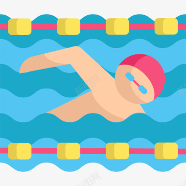 游泳池水上锦标赛3平坦图标图标