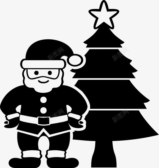 圣诞节孩子们圣诞树图标svg_新图网 https://ixintu.com 圣诞树 圣诞老人 圣诞节 孩子们 礼物