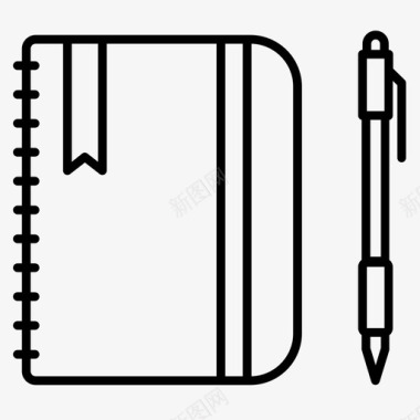笔记本笔记钢笔图标图标