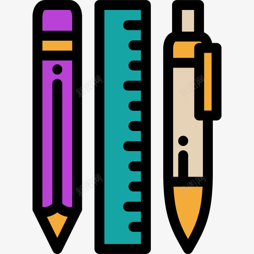 钢笔创意工具13线条颜色图标svg_新图网 https://ixintu.com 创意工具13 线条颜色 钢笔