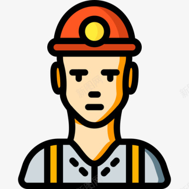 矿工职业6线性颜色图标图标