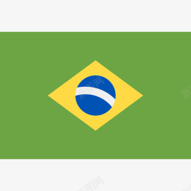 巴西长方形国家简单旗图标图标