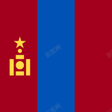 蒙古方形国家简旗图标图标