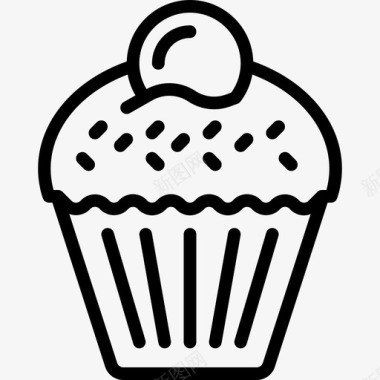 纸杯蛋糕食品和饮料20直系图标图标