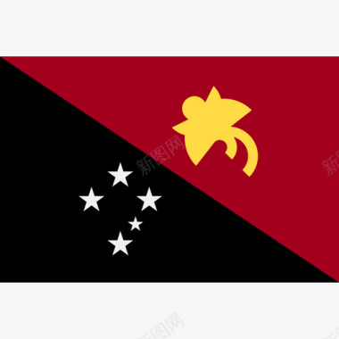 巴布亚新几内亚长方形国家简单旗帜图标图标