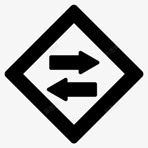 方向牌方向杆导航板图标svg_新图网 https://ixintu.com 位置和导航黑填充 导航板 方向杆 方向牌 路标 路牌