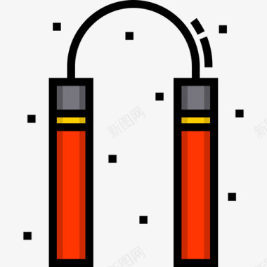 双节棍中国7线形颜色图标图标