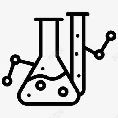 化学锥形瓶实验室烧瓶图标图标