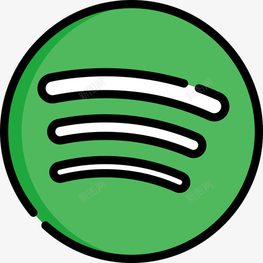 Spotify社交媒体25线性颜色图标svg_新图网 https://ixintu.com Spotify 社交媒体25 线性颜色