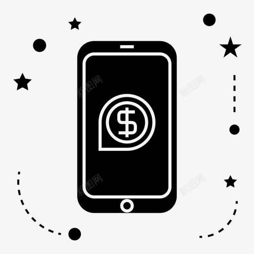 硬币银行手机图标svg_新图网 https://ixintu.com 手机 手机烘焙 手机银行 硬币 金融 银行