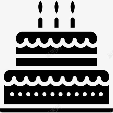 生日蛋糕食物和饮料21填充图标图标