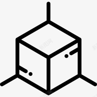 立方体建筑2线性图标图标
