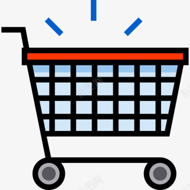 购物车在线购物14线性颜色图标图标