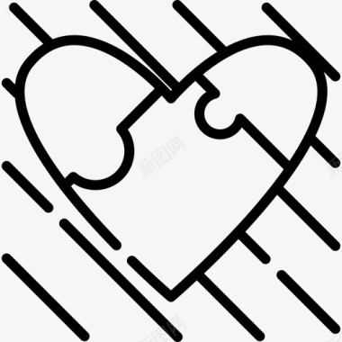 心脏约会应用程序7线性图标图标