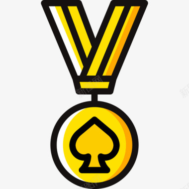 奖章奖项8黄色图标图标