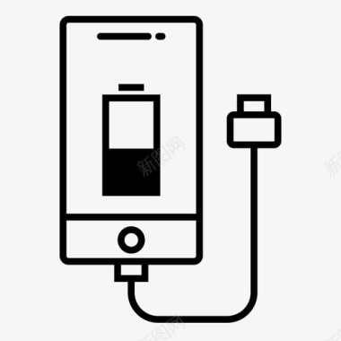 智能手机充电电池充电图标图标