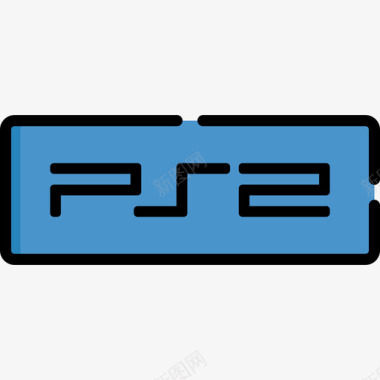 Ps2视频游戏logo2线性颜色图标图标