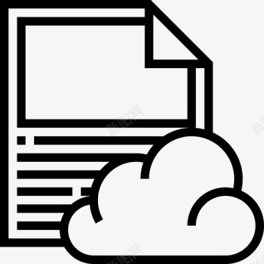 文件云服务2线性图标图标