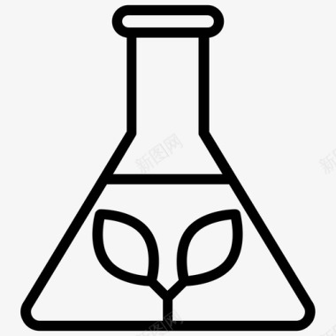 生态科学erlenmeyer烧瓶实验室设备图标图标