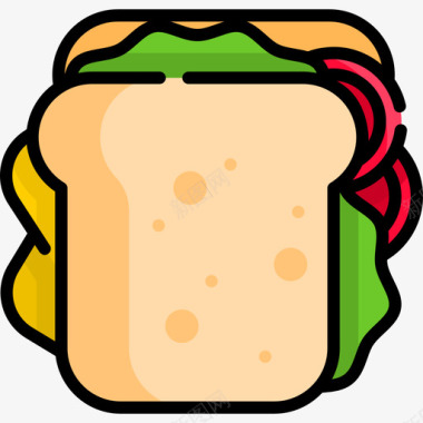 三明治返校23线性颜色图标图标