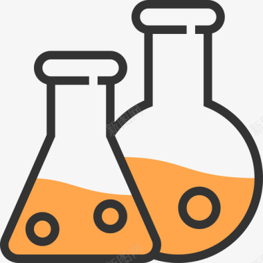 烧瓶化学8黄影图标图标