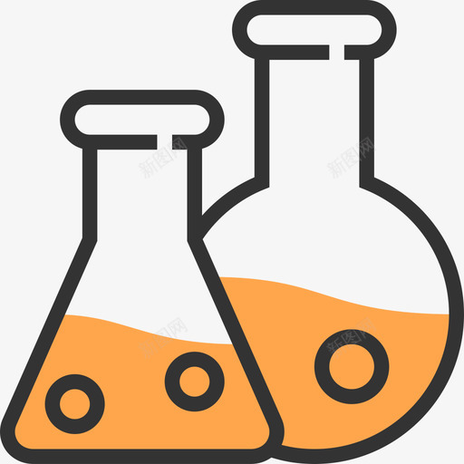 烧瓶化学8黄影图标svg_新图网 https://ixintu.com 化学8 烧瓶 黄影
