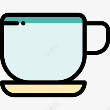 咖啡创意工艺30线性颜色图标图标