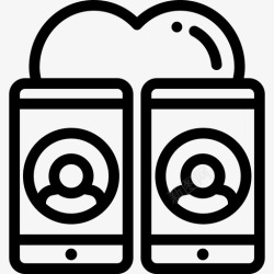 手机8tracks应用智能手机约会应用程序8线性图标高清图片