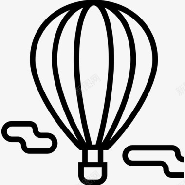 热气球旅行3直线图标图标